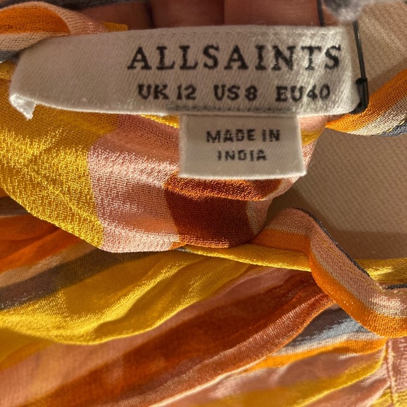 ALLSAINTS Paola Stripe Dress  size 8 - Picture 6 of 16